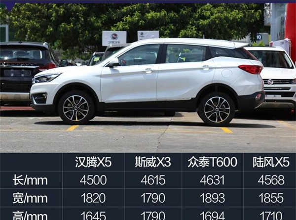 汉腾x5全车尺寸多少 车身尺寸比较宽敞的紧凑型SUV